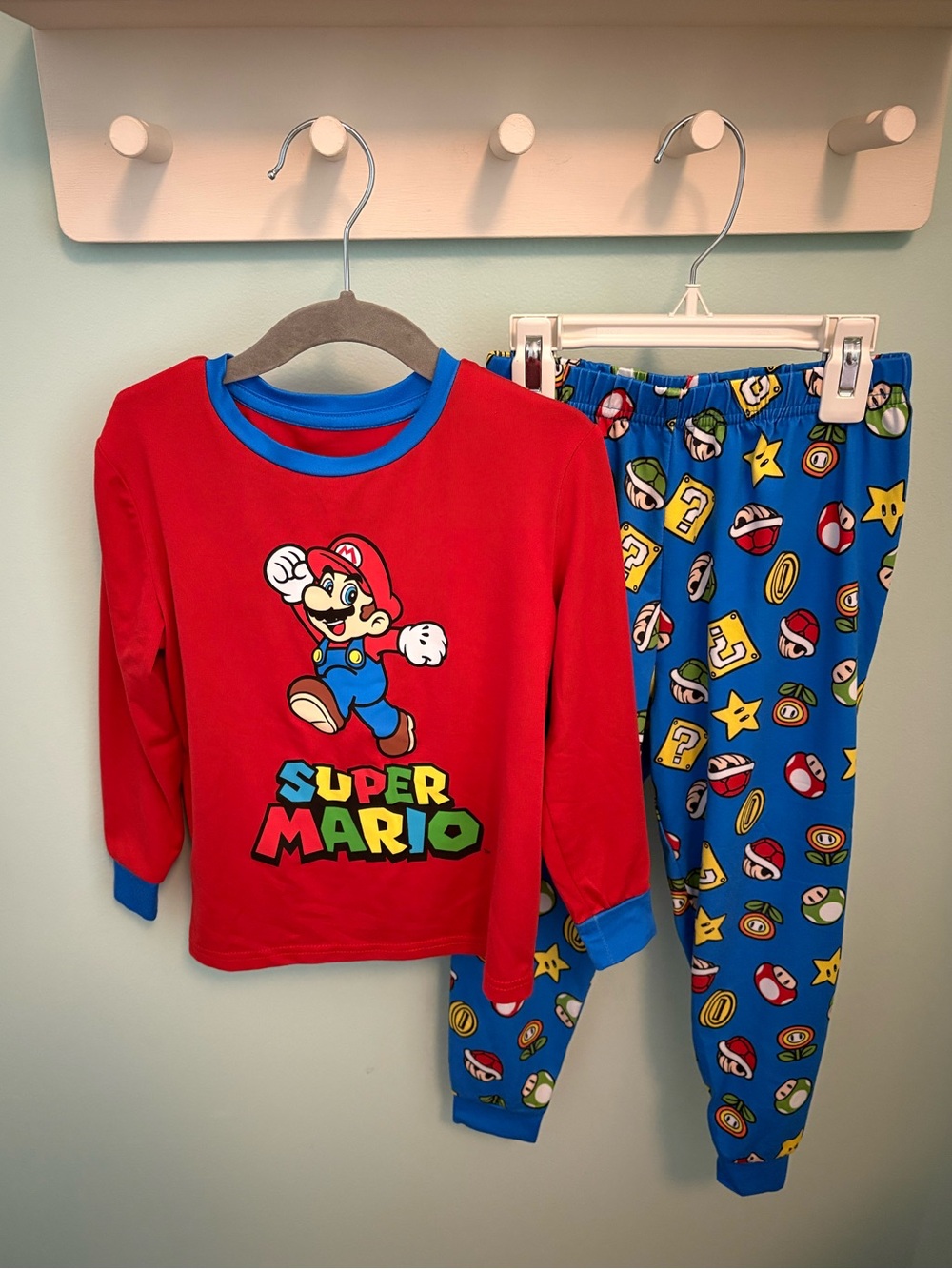 Nintendo Red Top with Blue Super Mario Pajama Set